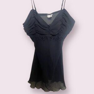 ⭐️ Sexy Sleep Lounge Slip Ruffled Boho Peasant Romantic Night Mini Dress Art Top